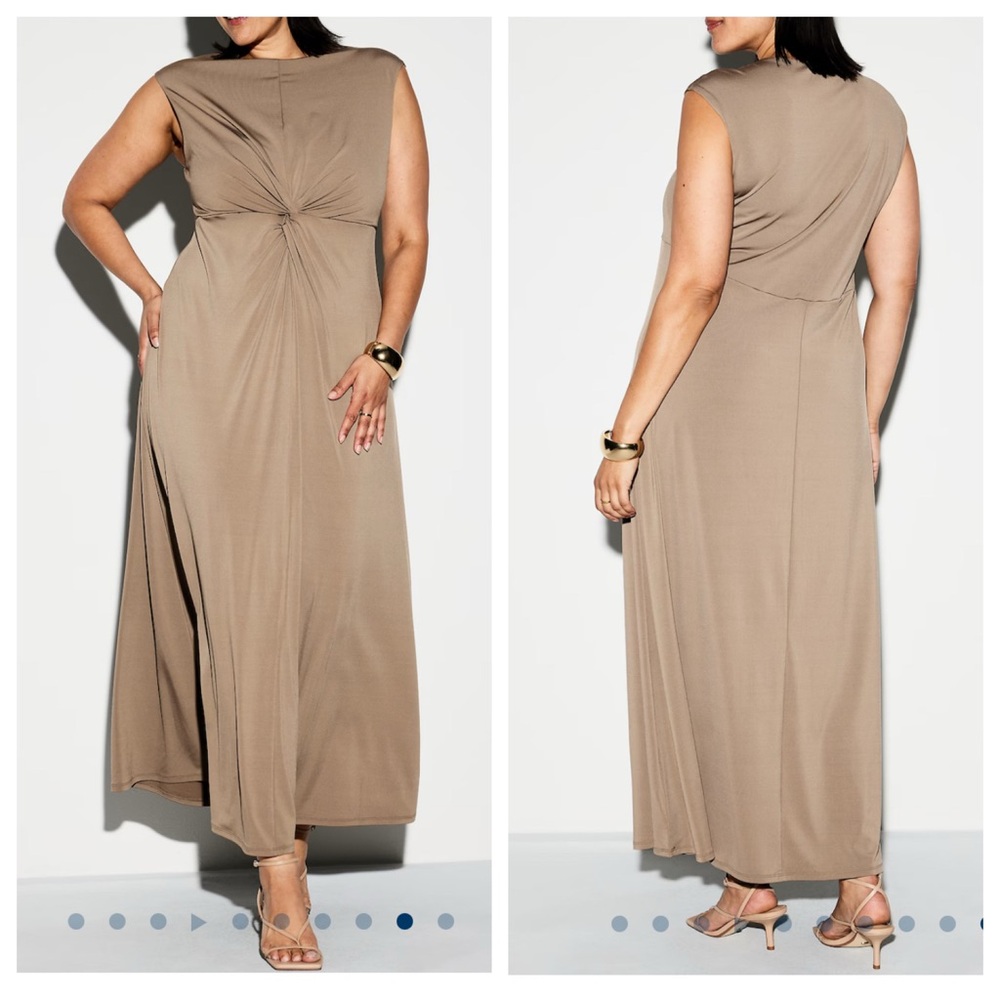 Elegant Tan Maxi Dress